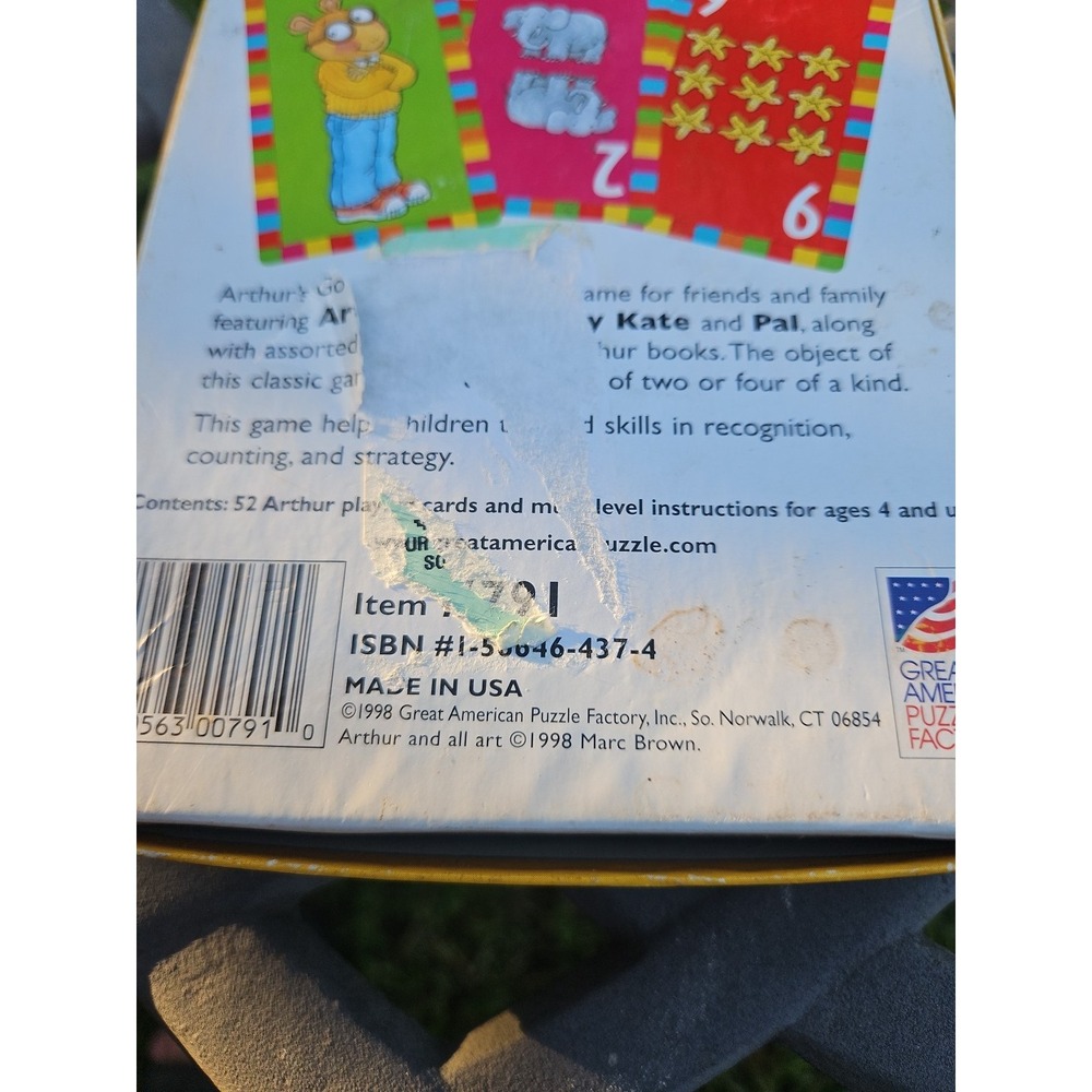 Arthur's Go Fish Game Great American Puzzle Factory 1998 - Picture 3 of 9